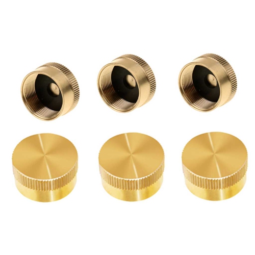 Grill Parts Zone Camping and Outdoor Brass Safety Cap for Coleman 1 LB Propane Bottle Cylinders - 6 Pcs