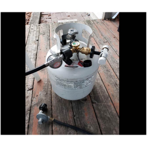 Adaptateur en T pour répartiteur de propane de la zone des pièces de la grille avec indicateur de niveau de réservoir