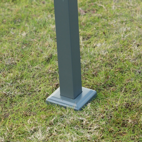 Pergola de jardin Outsunny avec auvent rétractable, 10 x 7 pi, abri extérieur, abat-jour, gris