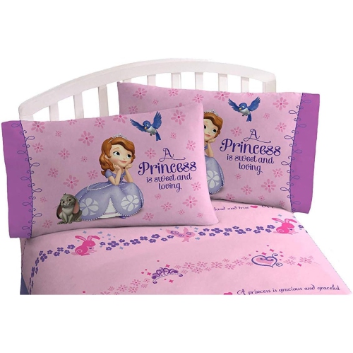 PRINCESS SOFIA  Bedding Sheet Full 4 Piece Sheet Set for Kids-[Pink]