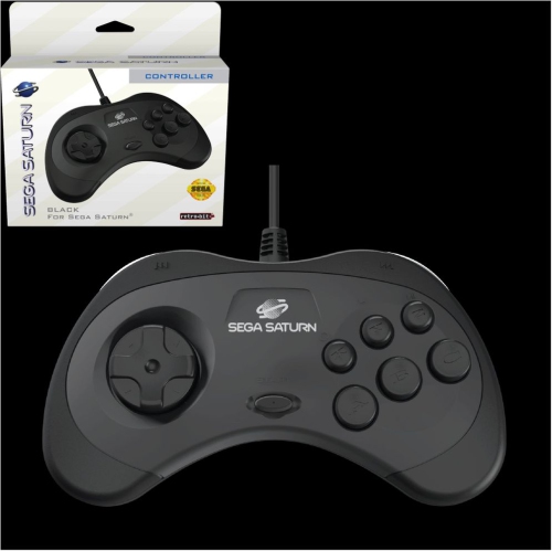 Retro-Bit SEGA Saturn Control Pad Original Port, Black