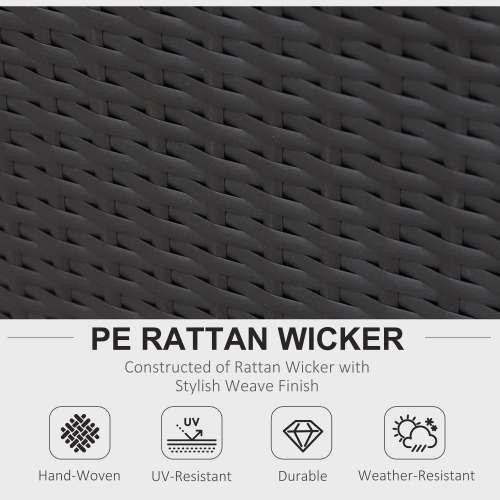 Outsunny 6pcs ensemble table basse chaise sectionnel extérieur en osier Rotin Conversation jardin Inclinable détente Canapé Set Meubles de patio