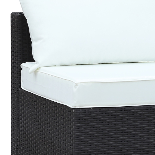 Outsunny 6pcs ensemble table basse chaise sectionnel extérieur en osier Rotin Conversation jardin Inclinable détente Canapé Set Meubles de patio