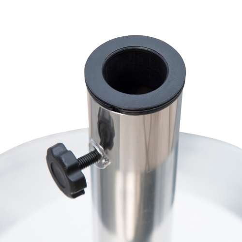 Outsunny 55 lbs Cement Round Patio Umbrella Stand, 19" Stainless Steel Base Stand Holder, Silver