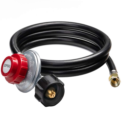 48inch, 0-20 PSI High Pressure Propane Regulator Hose QCC1 Connection for Firepits, Heaters, Smoker, Heater and Griddle