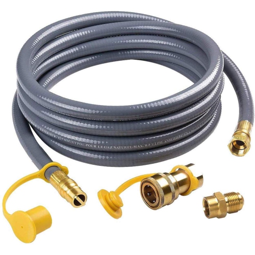 Grill Parts Zone Half inch Natural Gas 8 Feet Hose With Quick Disconnect For High Output Grills