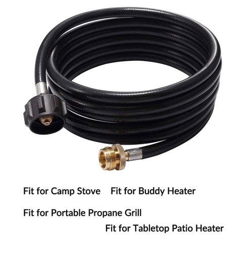 12ft Propane Hose, Connects 1lb Portable Appliances to 5-40lb Propane Tank, for Buddy Heater and Camping Stoves