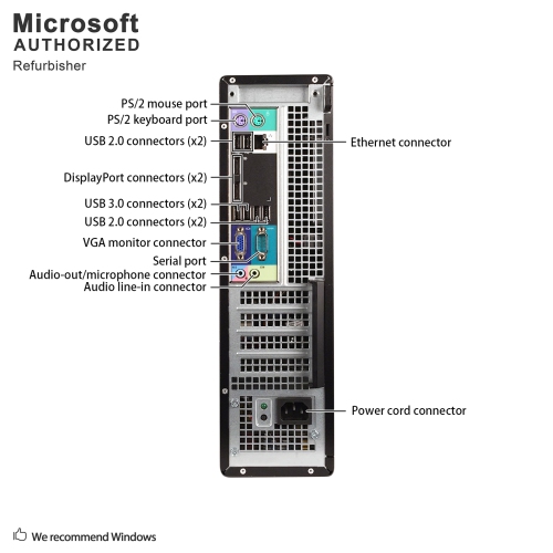 Refurbished - Dell OptiPlex 7010 Desktop,Intel Quad Core i5 3470 up to 3.6G,16G DDR3,240G SSD,DVDRW,Win10 Pro 64 Bit (EN/FR/ES)