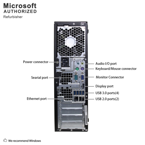 Refurbished - HP Compaq Elite 8300 SFF,Intel Quad Core i5 3570 up to 3.8GHz,8G,512G SSD,WiFi,BT,DVD,Win10 Home 64 Bit (EN/FR/ES)
