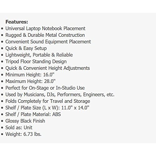 Pyle Pro DJ Laptop Stand, Projector Stand, Adjustable Laptop Stand, Laptop Stand, Multifunction Stand, Adjustable
