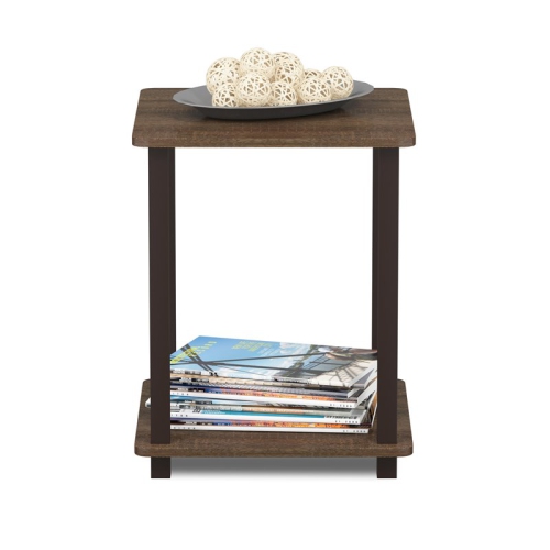 Furinno Engineered Wood Simplistic End Table in Walnut/Brown