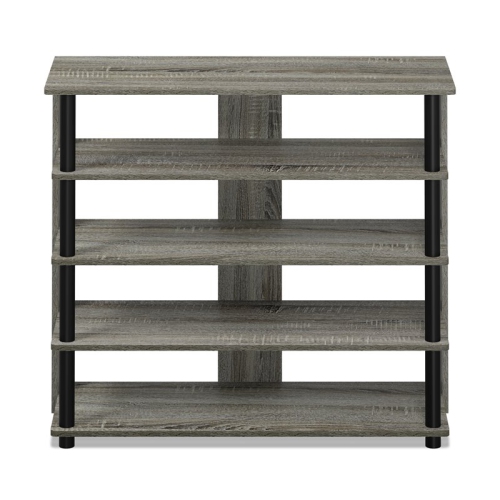 Furinno Turn-N-Tube Engineered Wood 5-Tier Wide Shoe Rack in French Oak Gray