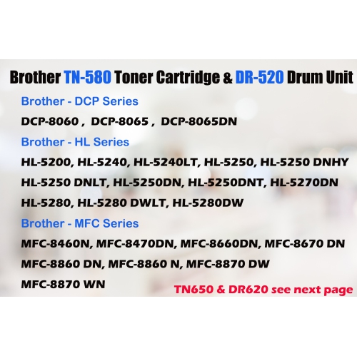 Ultra Toner™ Superior New Brother DR520 Compatible Drum for TN580/550-Brother Printer