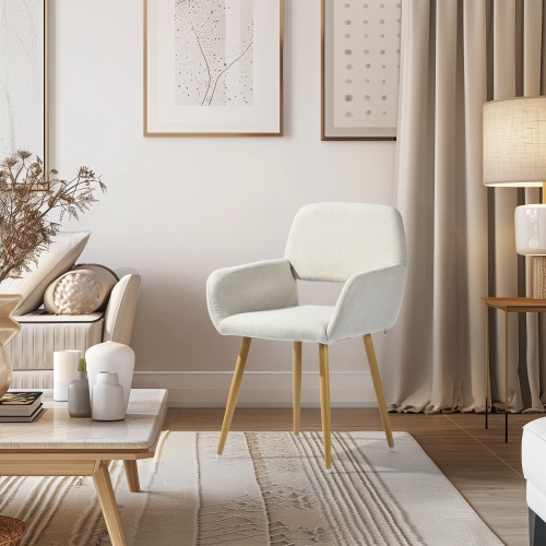 HOMY CASA  Elegant Swivel Vanity Chair Set Of 2 – Fabric In Beige