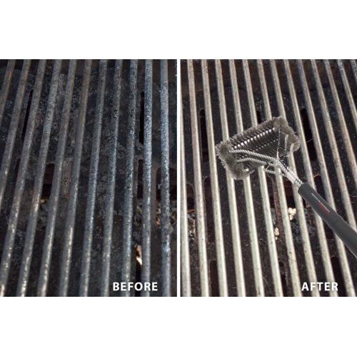 18-3 in 1 Metal Clip Grill Brush Provides Effortless 360° Cleaning For Weber Charcoal, Charbroil Gas & Brinkmann Grills