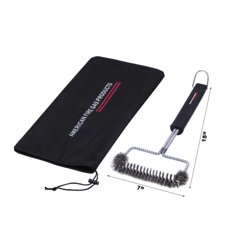 15inch 3 Sides Barbecue Grill Brush for Big Green Egg Charcoal, Electric, Smoker & BBQ Grills Nylong Bag Included