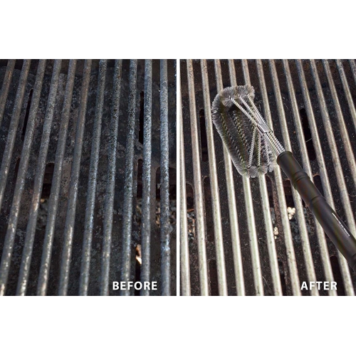 3 in 1 Metal Clip Steel Brush - Heavy Duty Barbecue Cleaner Tools, Perfect for Weber Charcoal, Charbroil, Gas, Electric