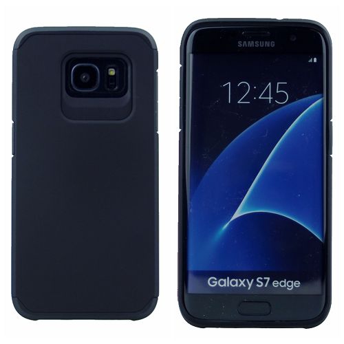 Vente finale! Samsung S7 Edge Matt double couche, étui robuste Armor, noir