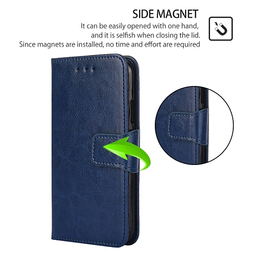TopSave Leather Folio Flip Wallet w/Magnetic Clip Card Slot Holder Case For Google Pixel 9, Google Pixel 9 Pro 6.3", Navy Blue