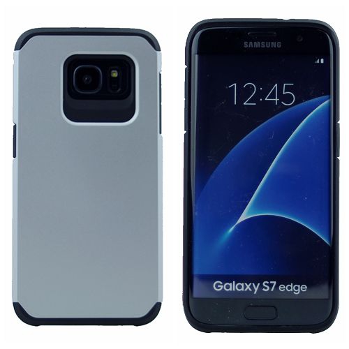 Final Sale! Samsung S7 Edge Matt Dual Layer, Heavy Duty Armor Case, Silver