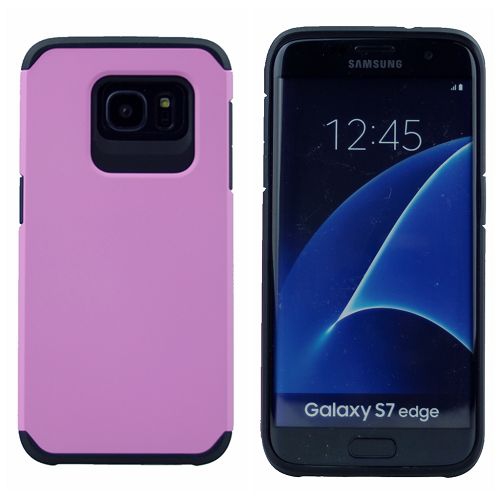 Samsung S7 Edge mat double couche, étui d'armure robuste, bébé rose