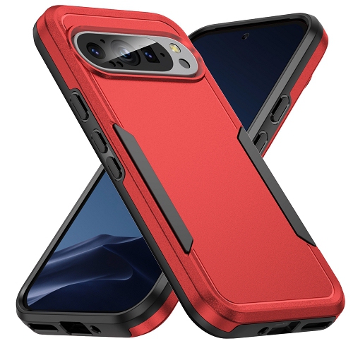 TopSave – Étui mince, léger, robuste et protecteur Armor pour Pixel 9 Pro XL 2 po de Google, rouge, nouveau style Matt Polish PC+TPUR 6,8-en-1