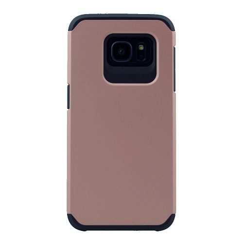 Samsung S7 Edge mat double couche, étui d'armure robuste, or rose