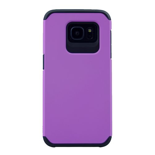 Samsung S7 Edge mat double couche, étui d'armure robuste, violet