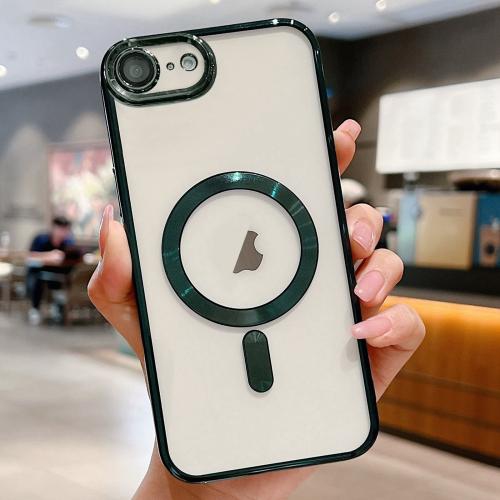 TopSave Soft Clear Case for iPhone 16e 6.1-Inch, Camera Lens Full Protection, with MagSafe, Shockproof Electroplated TPU Cover, Green