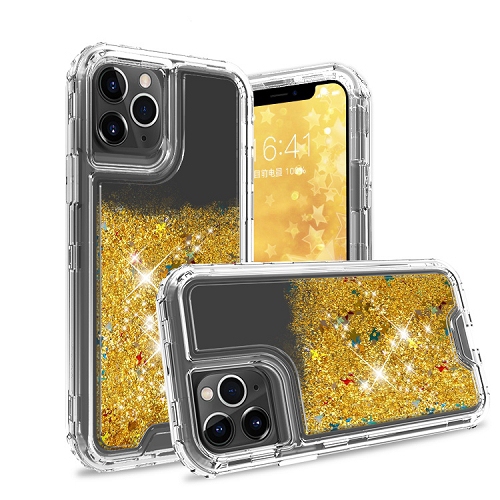 CC  Bling Sparkle Defender Case for Iphone 11 Pro Max, Clear Case Glitter In Gold