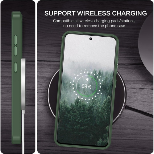 TopSave Strong Magnetic Compatible with MagSafe, Translucent Matte Slim Protective Case with Raised Camera Lens and Metallic Trim For Samsung Galaxy