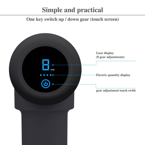 Pistolet de massage de luxe à V2 8 vitesses de KIN Gun - 4 accessoires et étui de transport pratique