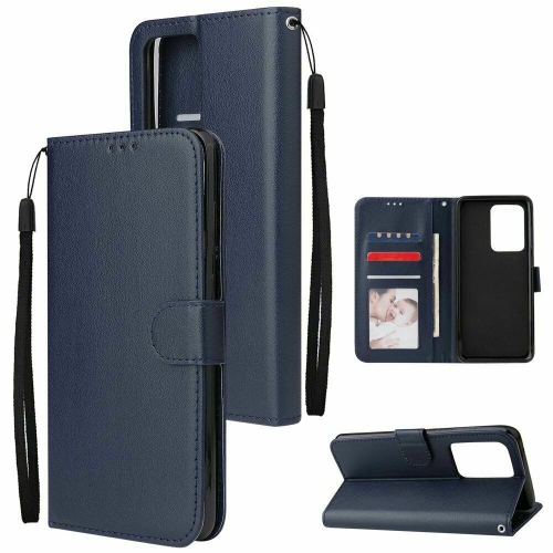 [CS] Étui pour Galaxy S20 Ultra de Samsung, étui folio portefeuille en cuir magnétique à rabat avec fente pour carte, bleu marine