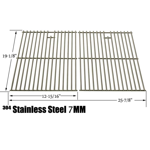 87528 Replacement Stainless Steel Cooking Grates For 83741701, 83750101, 83751001, 83751301 Models, Set of 2