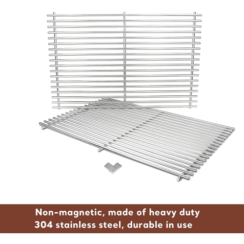 87528 Replacement Stainless Steel Cooking Grates For 83741701, 83750101, 83751001, 83751301 Models, Set of 2