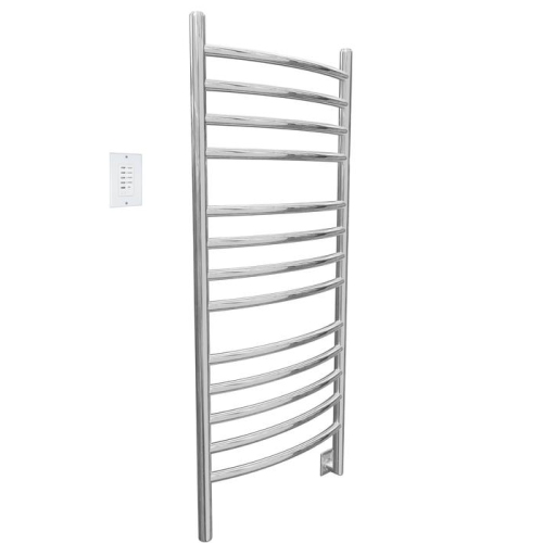 ANCONA  Svelte 13-Bar Hardwired Towel Warmer In Polished Stainless Steel With Wall Countdown Timer