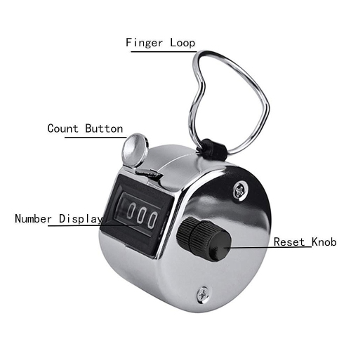 axGear Tally Counter Hand Held 4 Digit Number Manual Clicker Plam Size Handy