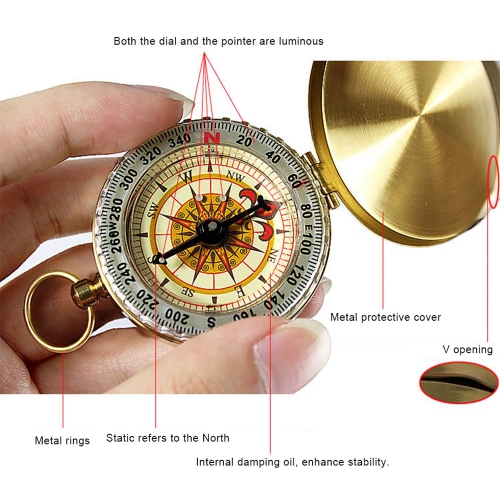 axGear Compass Pocket Brass Watch Style Military Army Outdoor Camping Hiking Tool