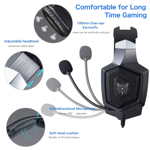 axGear Onikuma K8 Wired Stereo Over Ear Gaming Headset with RGB Light 3.5mm Audio Jack