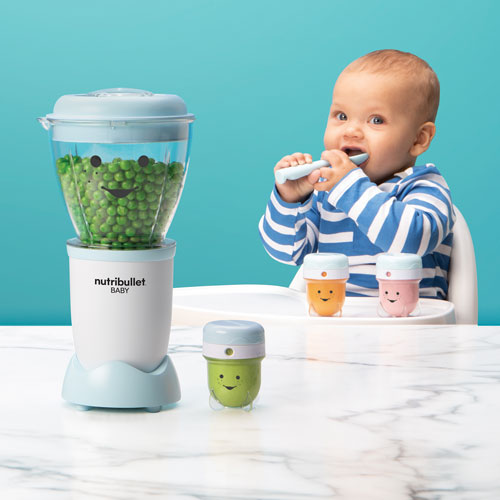 NutriBullet Baby Food Prep System 0.9L 200-Watt Blender - Matte White/Blue