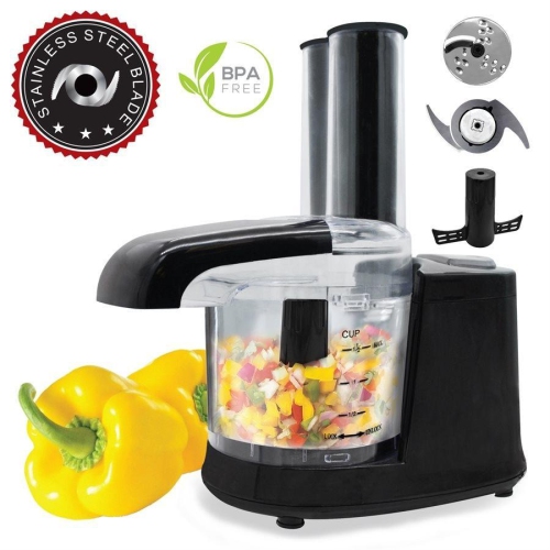 Hauz AFP131 - Mini 1.5-Cup Food Processor with Stainless Steel Blade, Black