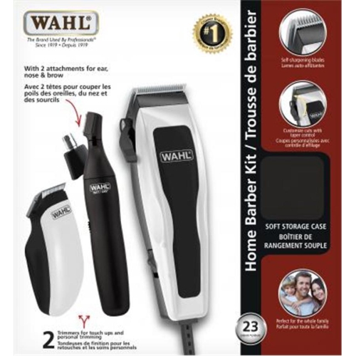 WAHL - Set of Personal Clippers and Barber Kit Containing 23 Pieces, Black and White