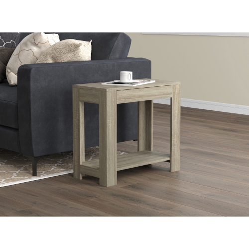 Accent Table Dark Taupe 1 Drawer 1 Shelf