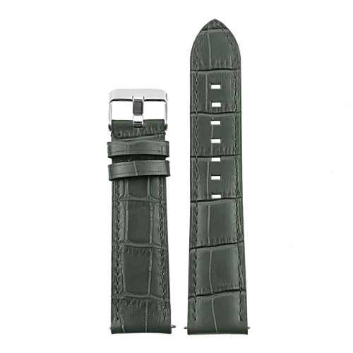 DASSARI Croc Embossed Italian Leather 22mm Watch Band Strap for Samsung Galaxy Watch 46mm - Grey