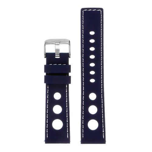 StrapsCo Silicone Rubber Rally 22mm Watch Band Strap for Samsung Galaxy Watch 46mm - Blue & White