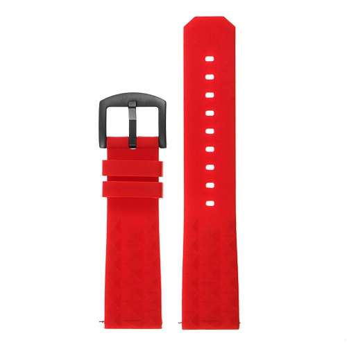 StrapsCo Super Waffle Silicone Rubber 22mm Watch Band Strap for Samsung Gear S3 Frontier - Red