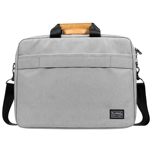 PKG Spadina 16" Laptop Designer Bag - Light Grey/Tan