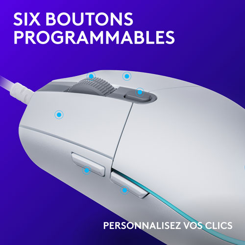 Logitech G203 LIGHTSYNC 8000 DPI Optical Gaming Mouse - White