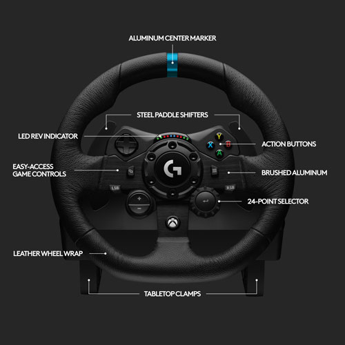 Logitech G923 TrueForce Racing Wheel for Xbox Series X|S and Xbox One - Black