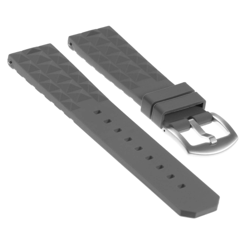 StrapsCo Bracelet de Montre 22mm de Plongée en Caoutchouc de Silicone pour Garmin Legacy Hero 45mm - Gris